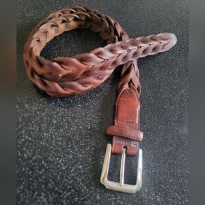 Brighton Thick Woven Chunky Braided Brown Belt Sz 38 M20865